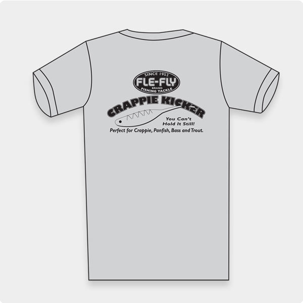 Crappie Kicker T-shirt Grey with Black Logo
